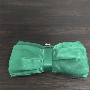 Kate Landry Green Satin Clutch new with tags.